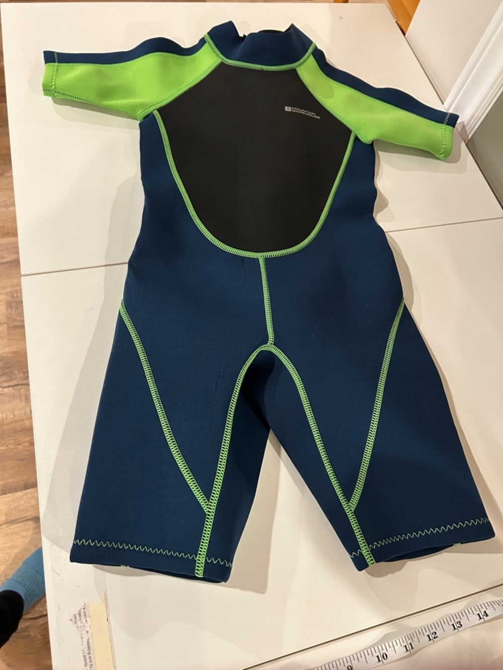 Mountain Warehouse Children's Shorty Wetsuit in Navy and Lime Green
